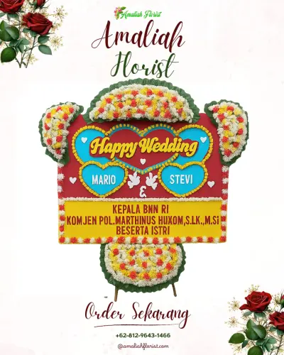 Karangan Papan Bunga Pernikahan di Punggelan